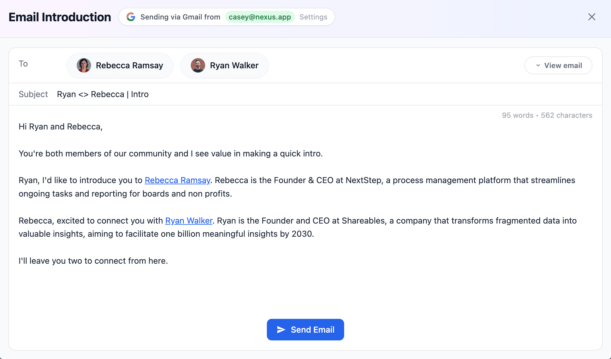 Personalized Intros email preview